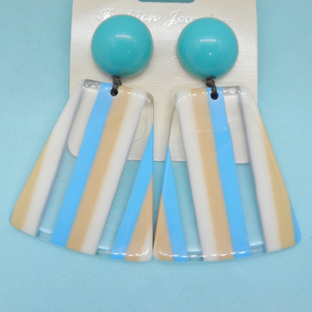 Acrylic Trapeze shape Dangle Earrings